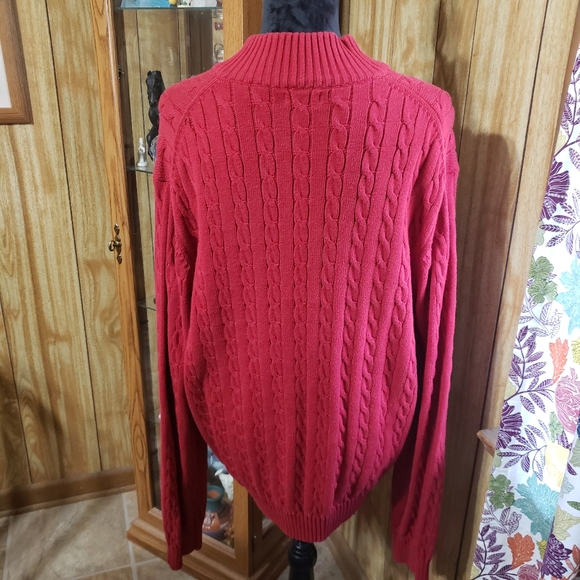 Izod Cable Knit zip sweater - Picture 2 of 7